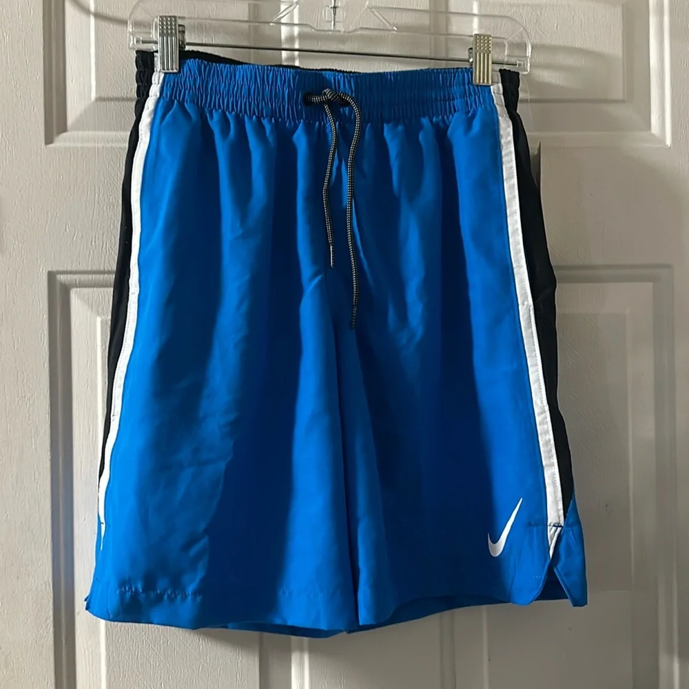 Nike Core Contend 8” Volley Swim Trunks: BLUE/BLACK: NEW WITH TAGS: SIZE SMALL